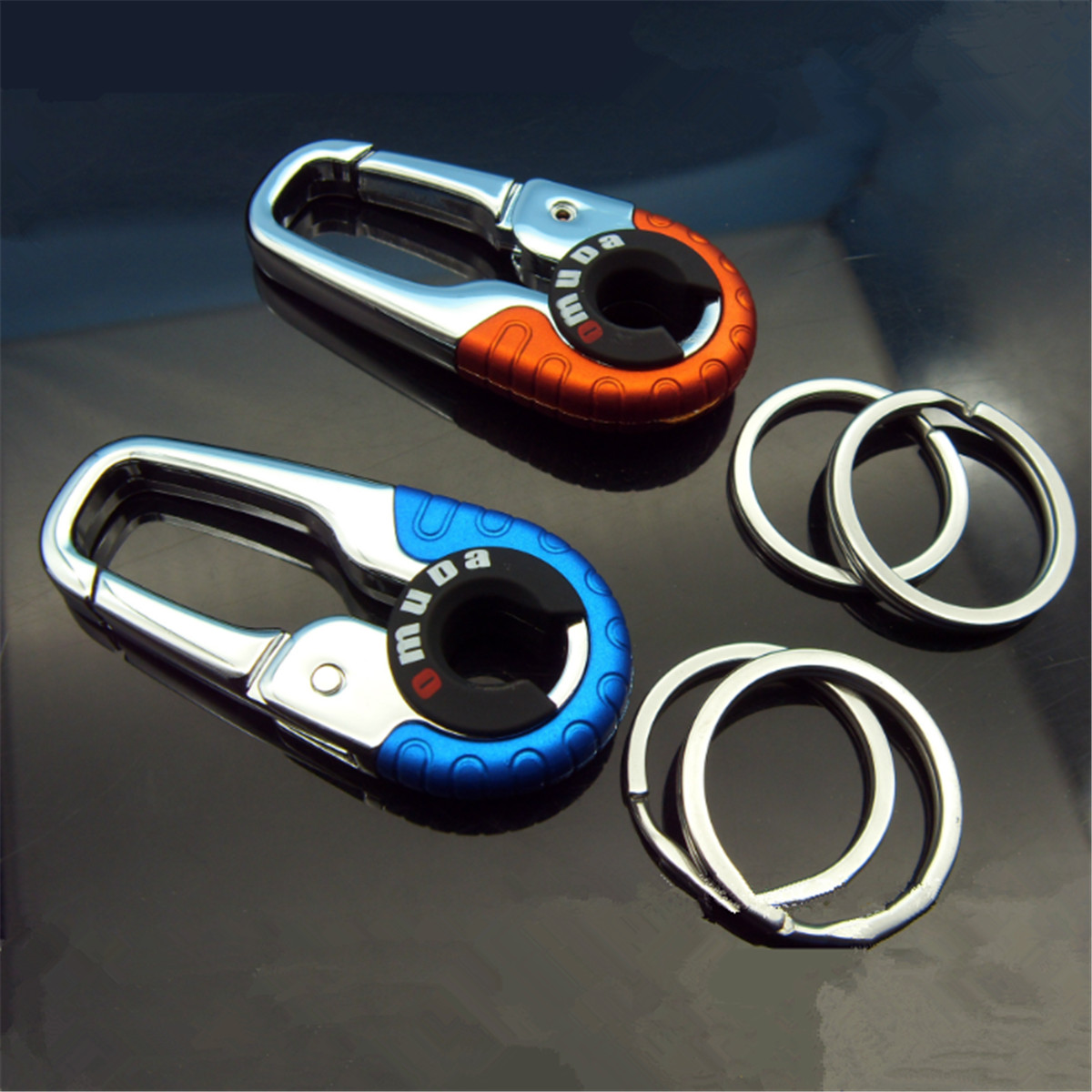 Keychain Key Ring Hook Outdoor Stainless Steel Buckle Carabiner Climbing 2Colors