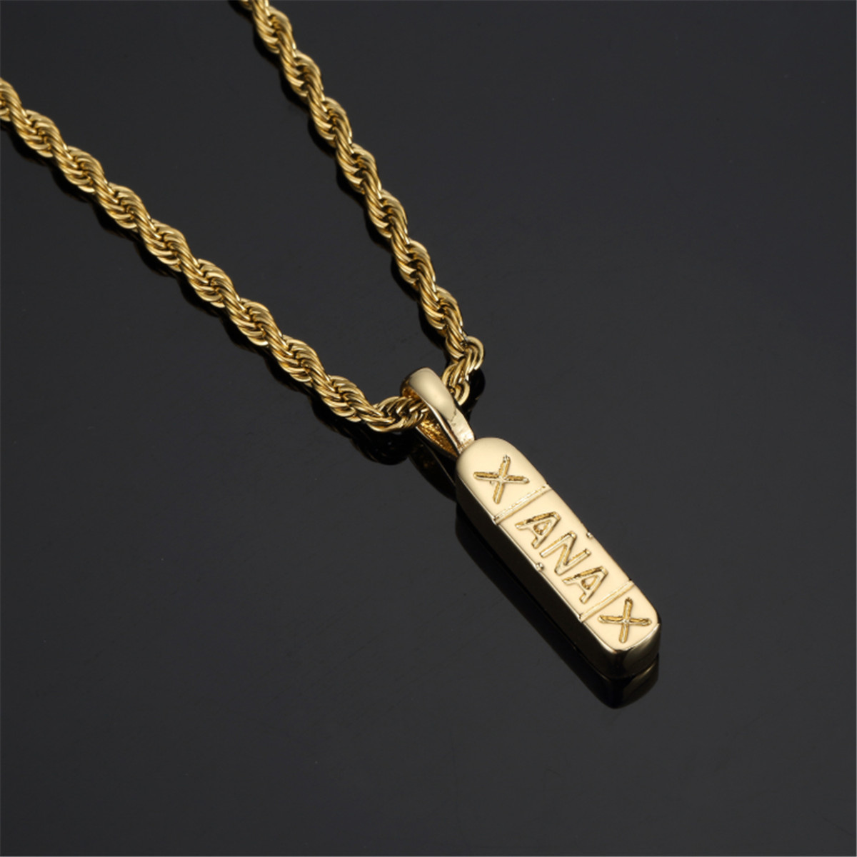 Mens 18k Gold Silver Plated Xanax Pendant Hip Hop 24