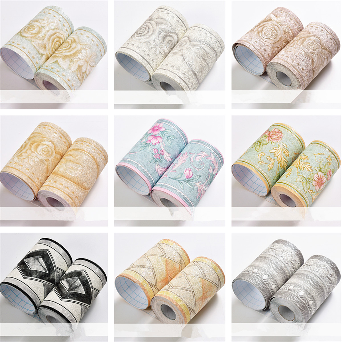 5M Self Adhesive Wall Skirting Border Sticker Waterproof Wallpaper Home Decor