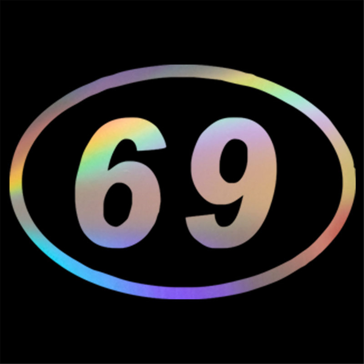 69 Sixty Nine Number Funny Oval Bumper Wall Stickers Car Vehicle Vinyl