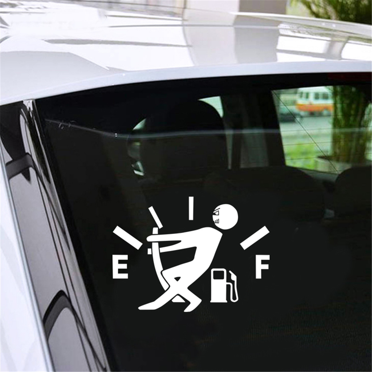 2x Funny Car Vinyl Sticker High Gas Consumption Decal Fuel Gage Empty