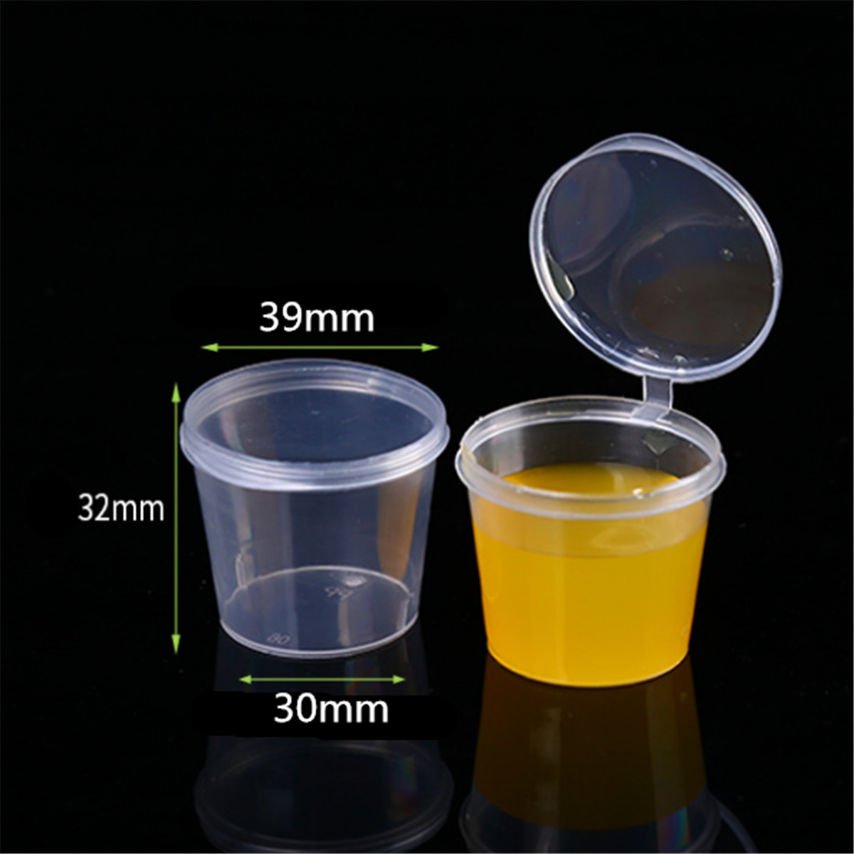 25X Einweg Kunststoff Cup Lebensmittel Behälter Aufbewahrungsbox mit