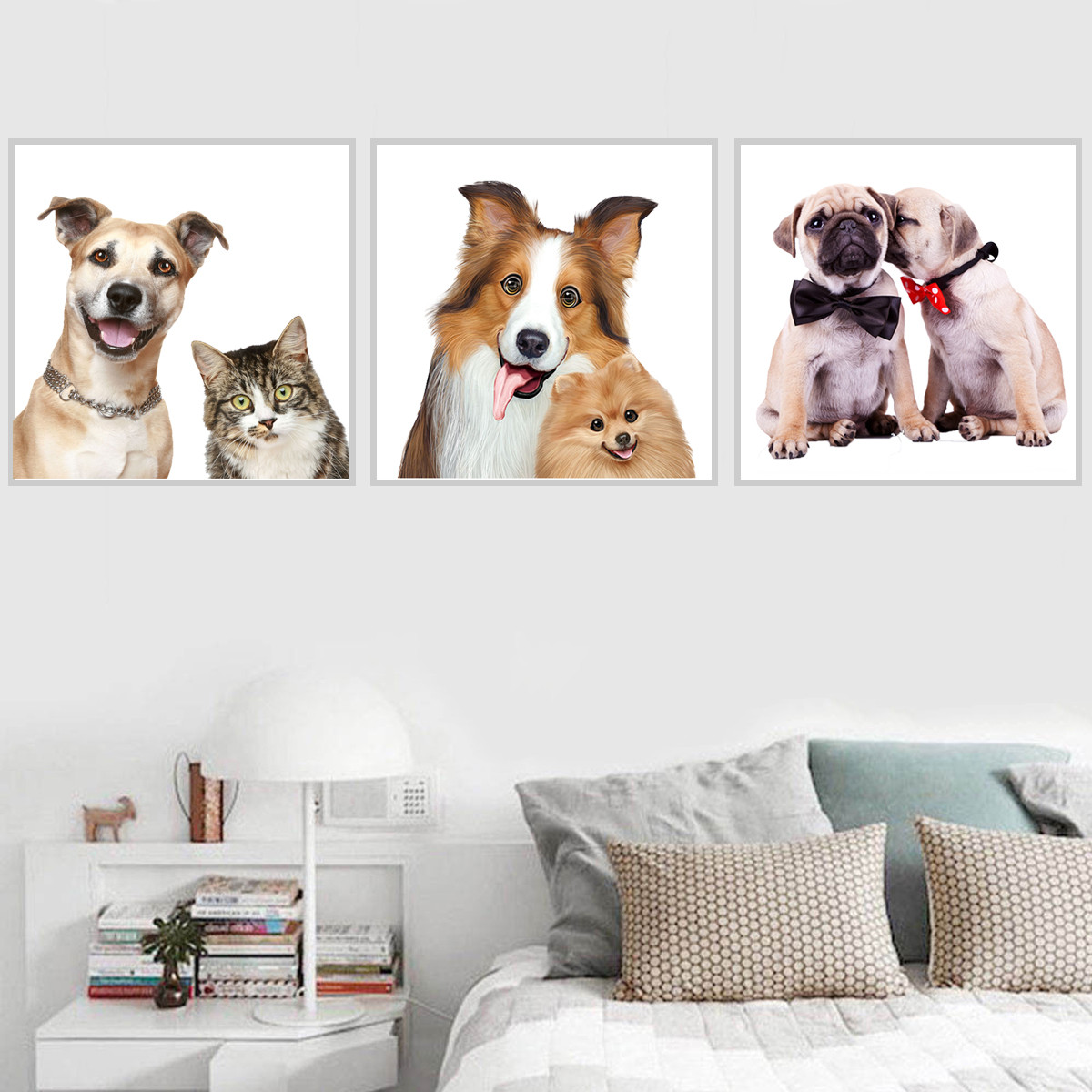 Lovely Pet Dog Canvas Art Poster Living Room Picture Wall Home Decor ...