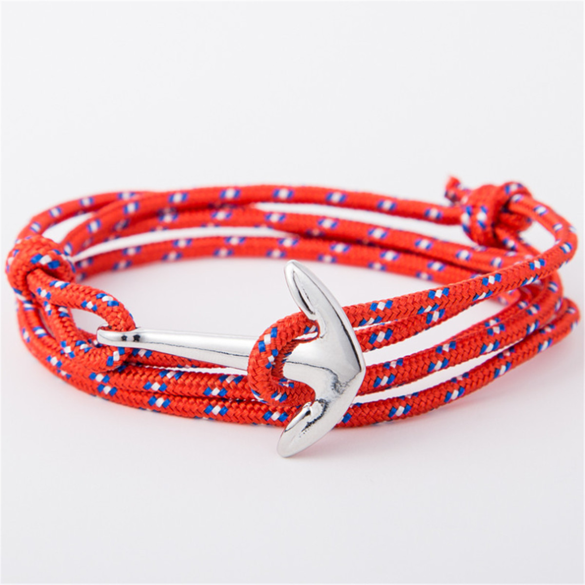 1/2x Fashion Mens Boys Multilayer Nylon Anchor Handmade Rope Wristband