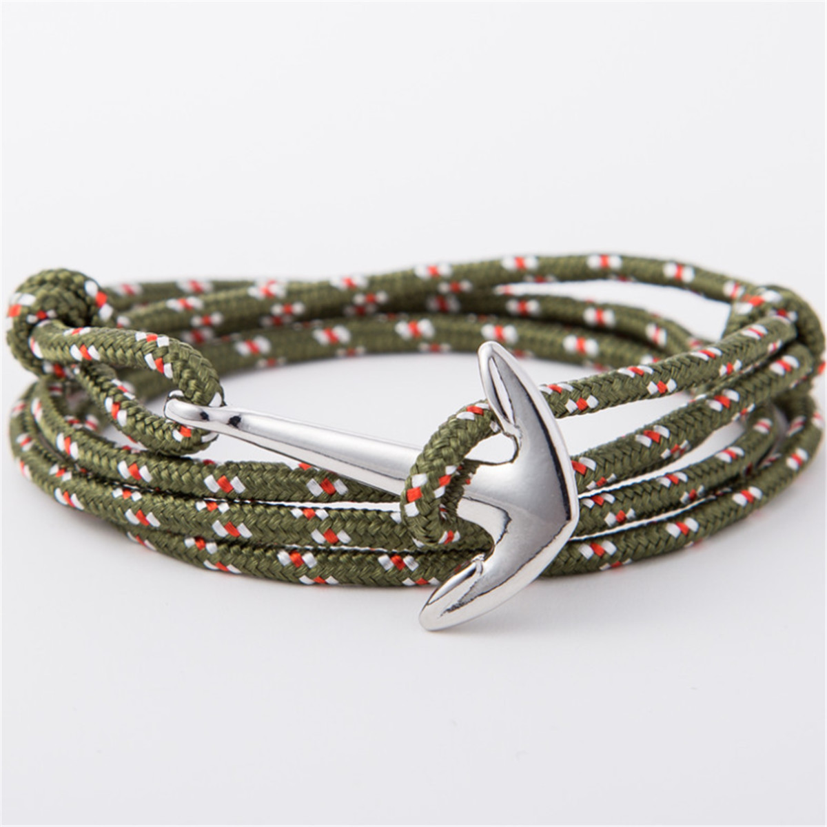 1/2x Fashion Mens Boys Multilayer Nylon Anchor Handmade Rope Wristband