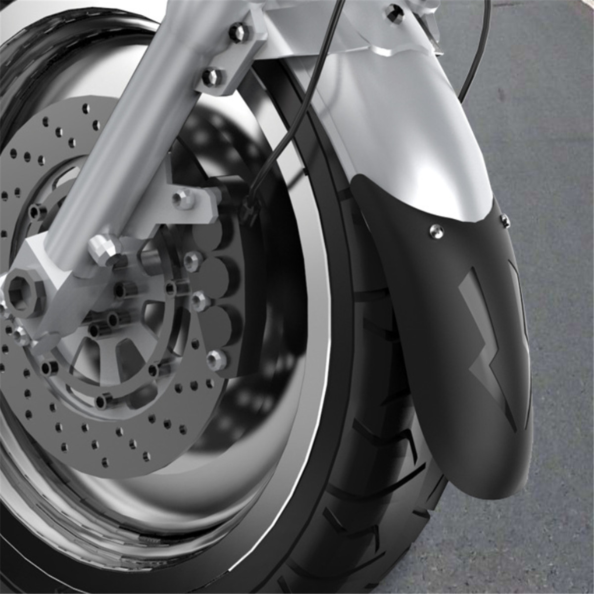 1pc Details about Universal Motorcycle Mudguard Front Fender Extender