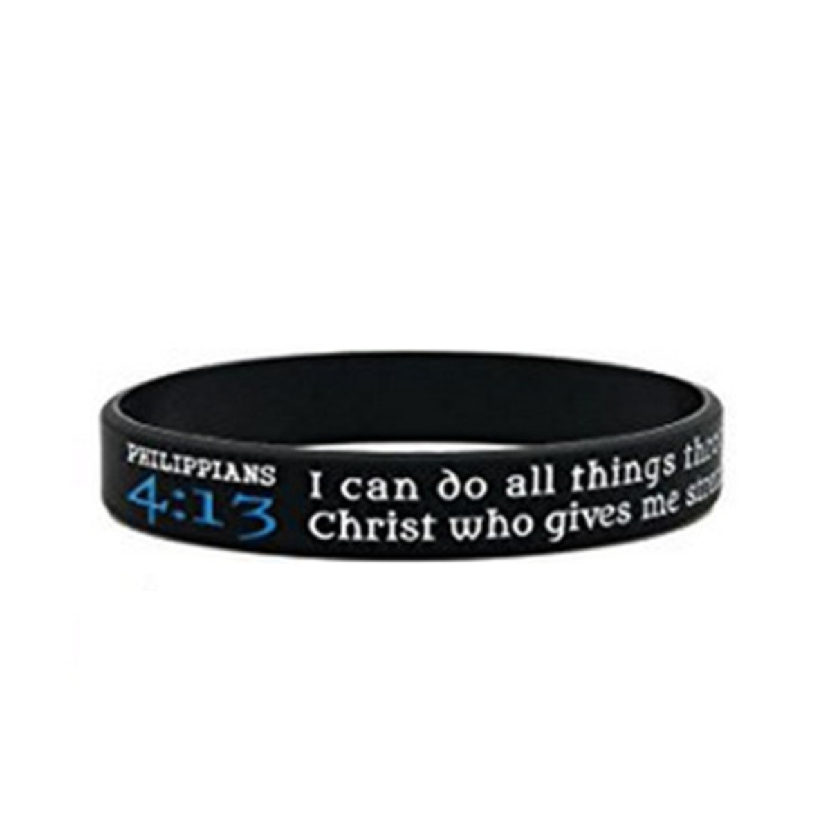 1/4X Fashion Bible Verse Wristbands Christian Men Bracelet Silicone