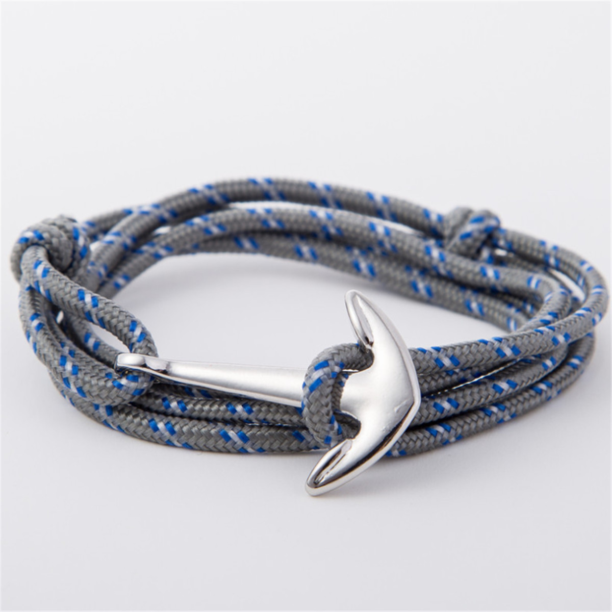 1/2x Fashion Mens Boys Multilayer Nylon Anchor Handmade Rope Wristband
