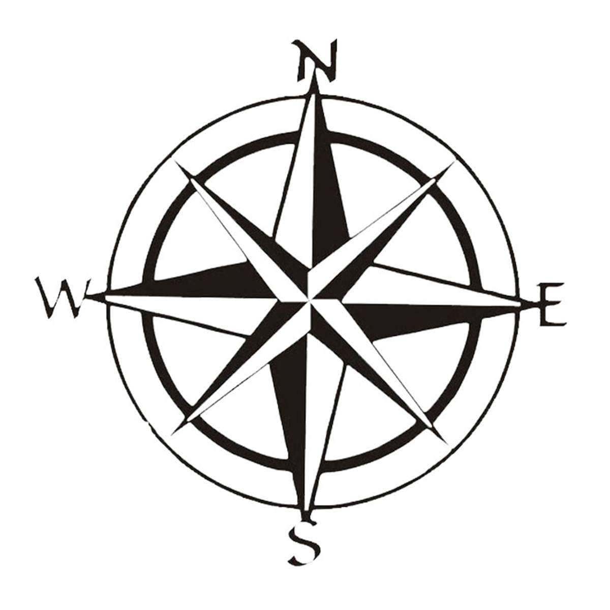 2pcs Compass Car Compass Stickers Laptop Vinyl Decal Notebook Car Truck ...